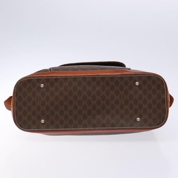 CELINE Macadam Canvas Hand Bag Pvc Leather Brown Gold - Picture 9 of 13